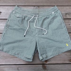 Sear Sucker Green Swim Trunks